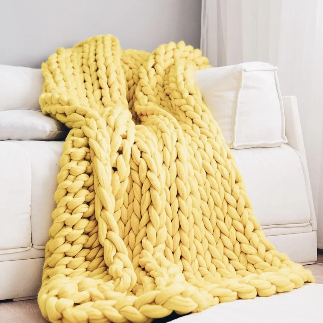 Weighted Knitted Blanket Handmade Minky Chunky Throw Blanket Soft And Breathable - 3 sizes available