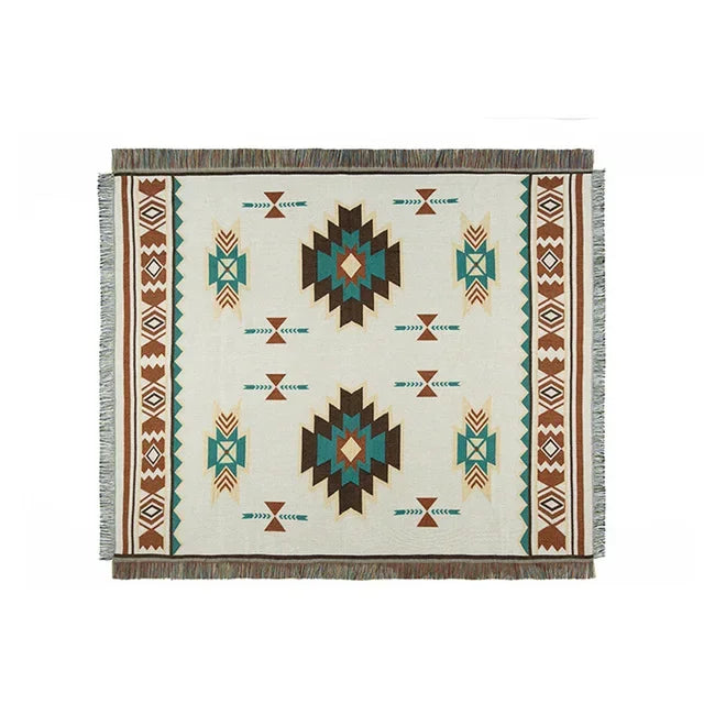 Ethnic Bohemian Blankets Outdoor Beach Picnic Blanket Striped Boho Linen