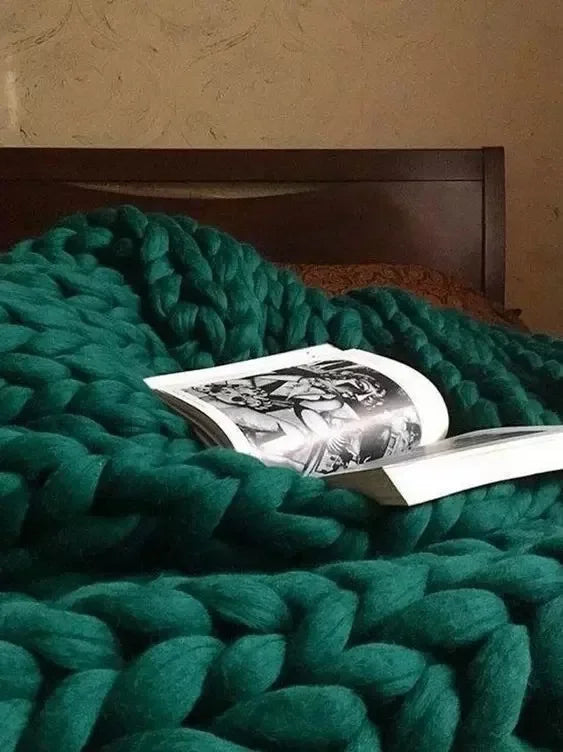 Weighted Knitted Blanket Handmade Minky Chunky Throw Blanket Soft And Breathable - 3 sizes available