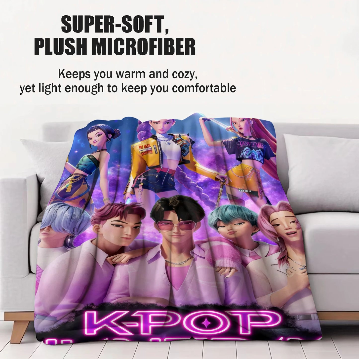 K-Pop Demon Hunter Flannel Blanket