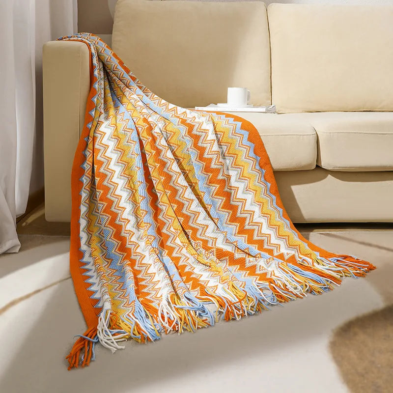 Bohemian Blanket Shawl Soft Cover Knit Blanket