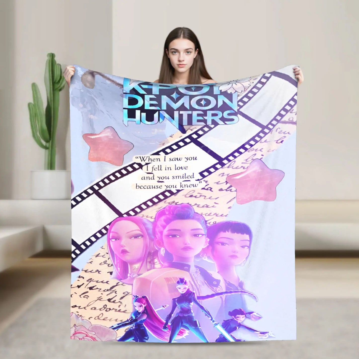 K-pop Demon Hunter Flannel Blanket