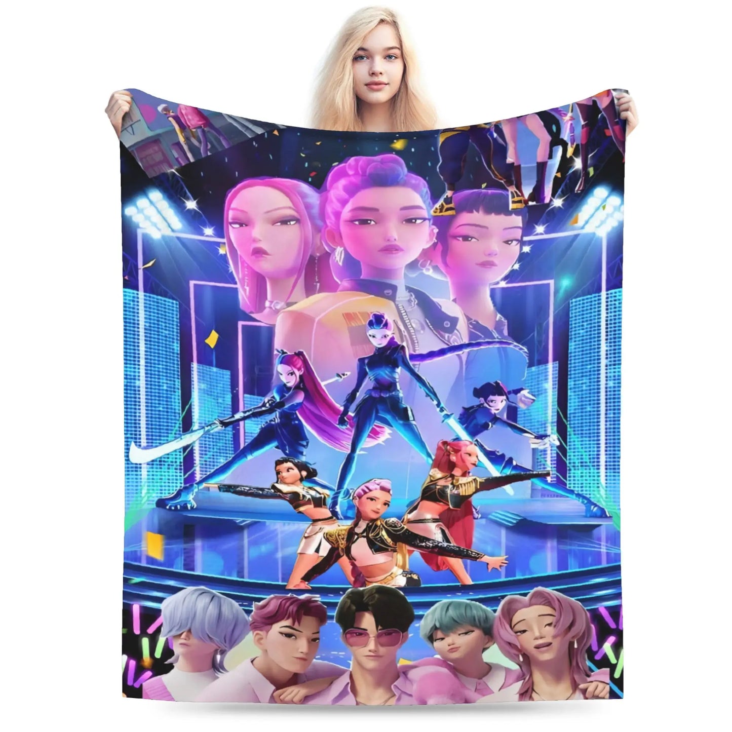 K-pop Demon Hunter Flannel Blanket