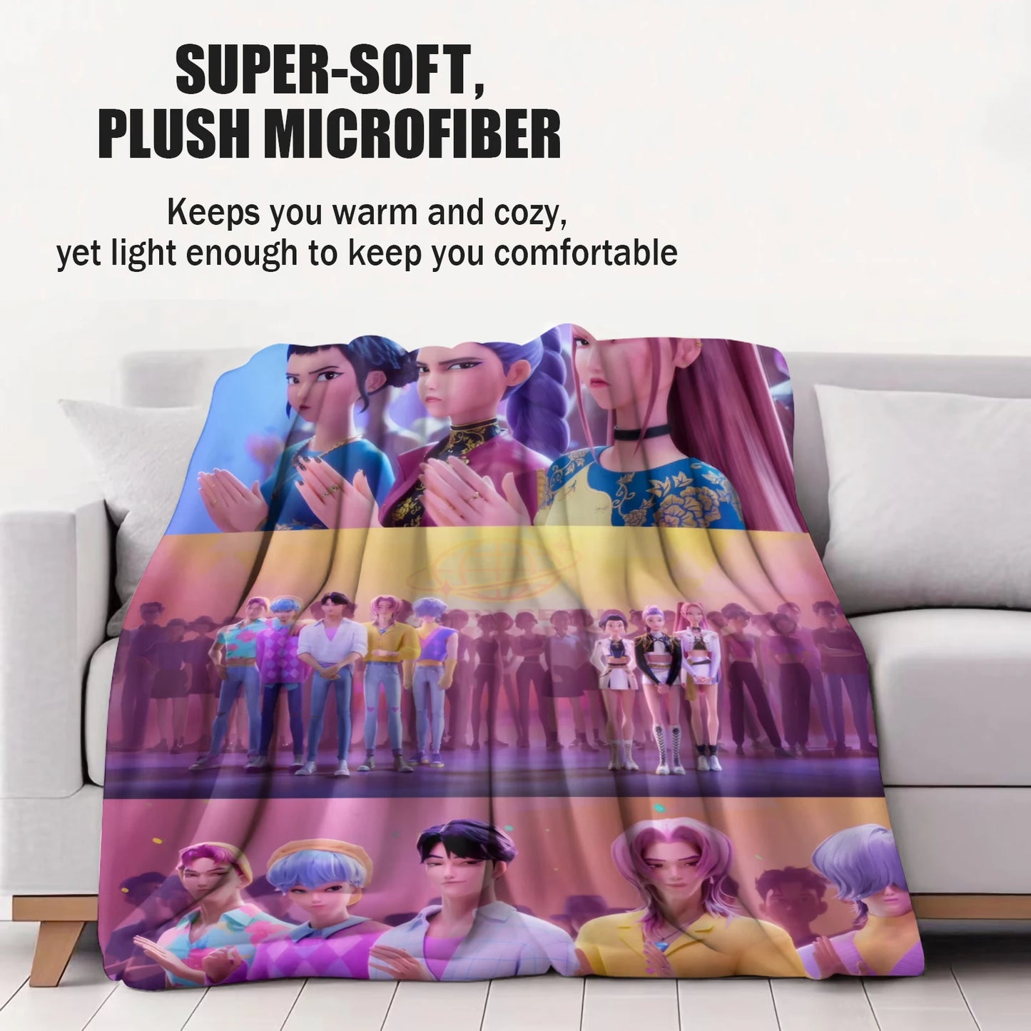 K-Pop Demon Hunters Anime Flannel Blanket