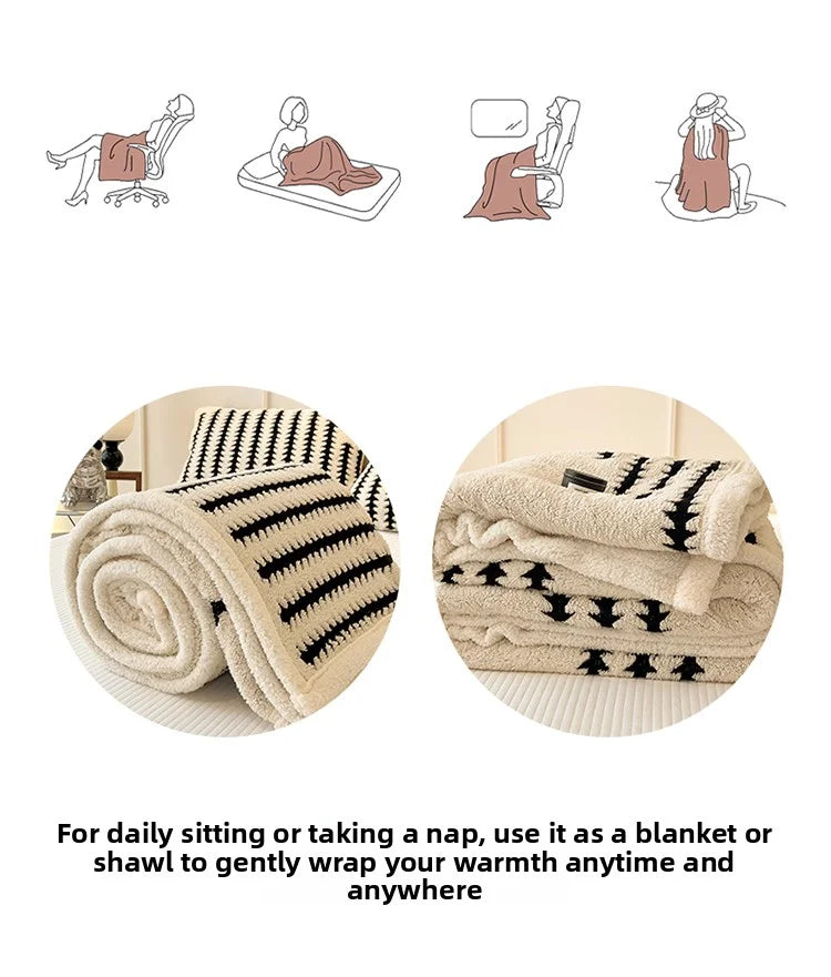 The soft Taff velvet blanket, a warm and comfortable cover blanket, suitable for office naps, bedrooms, sofas, and travel