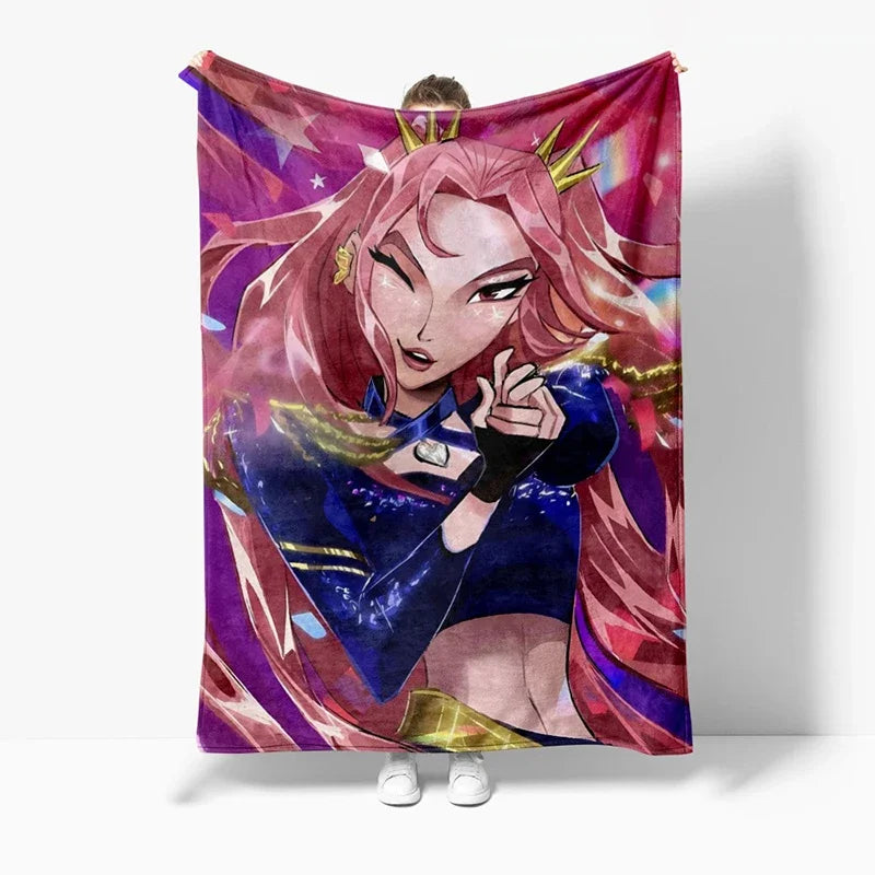Demon Hunter Printed Flannel Blanket for Anime K-pop Fans