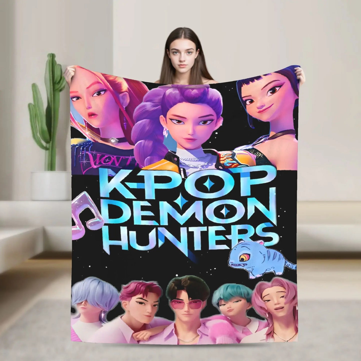 K-pop Demon Hunter Flannel Blanket