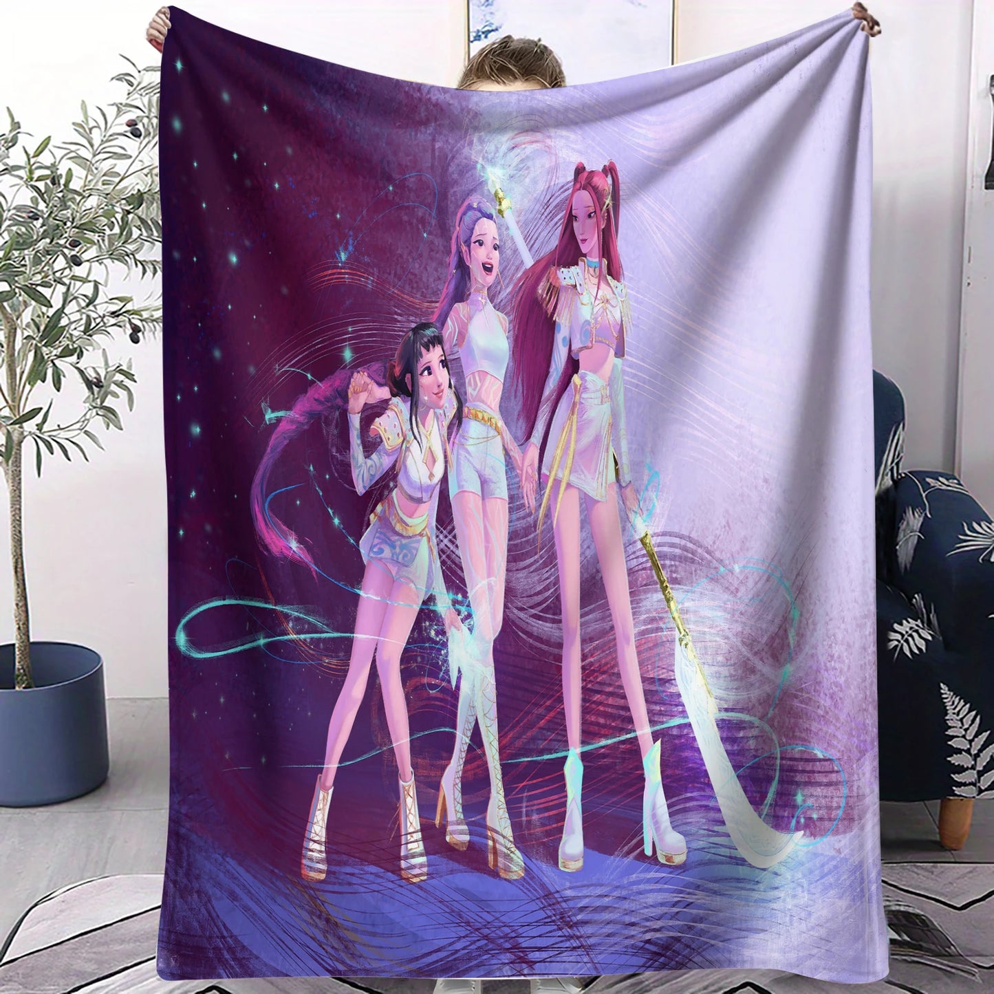 K-Pop Demon Hunter Flannel Blanket