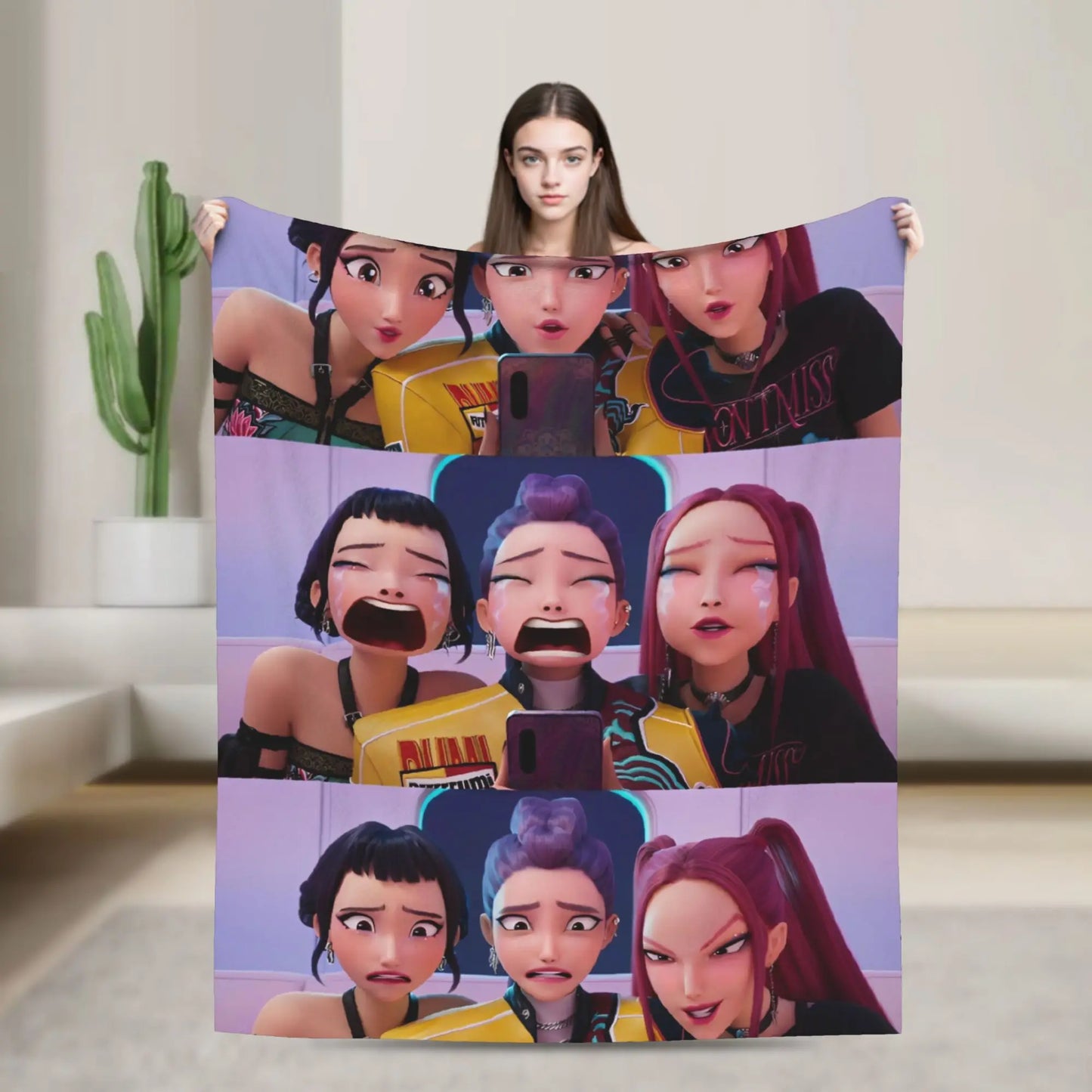 K-pop Demon Hunter Flannel Blanket