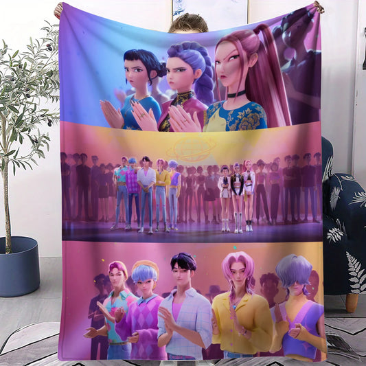 K-Pop Demon Hunters Anime Flannel Blanket