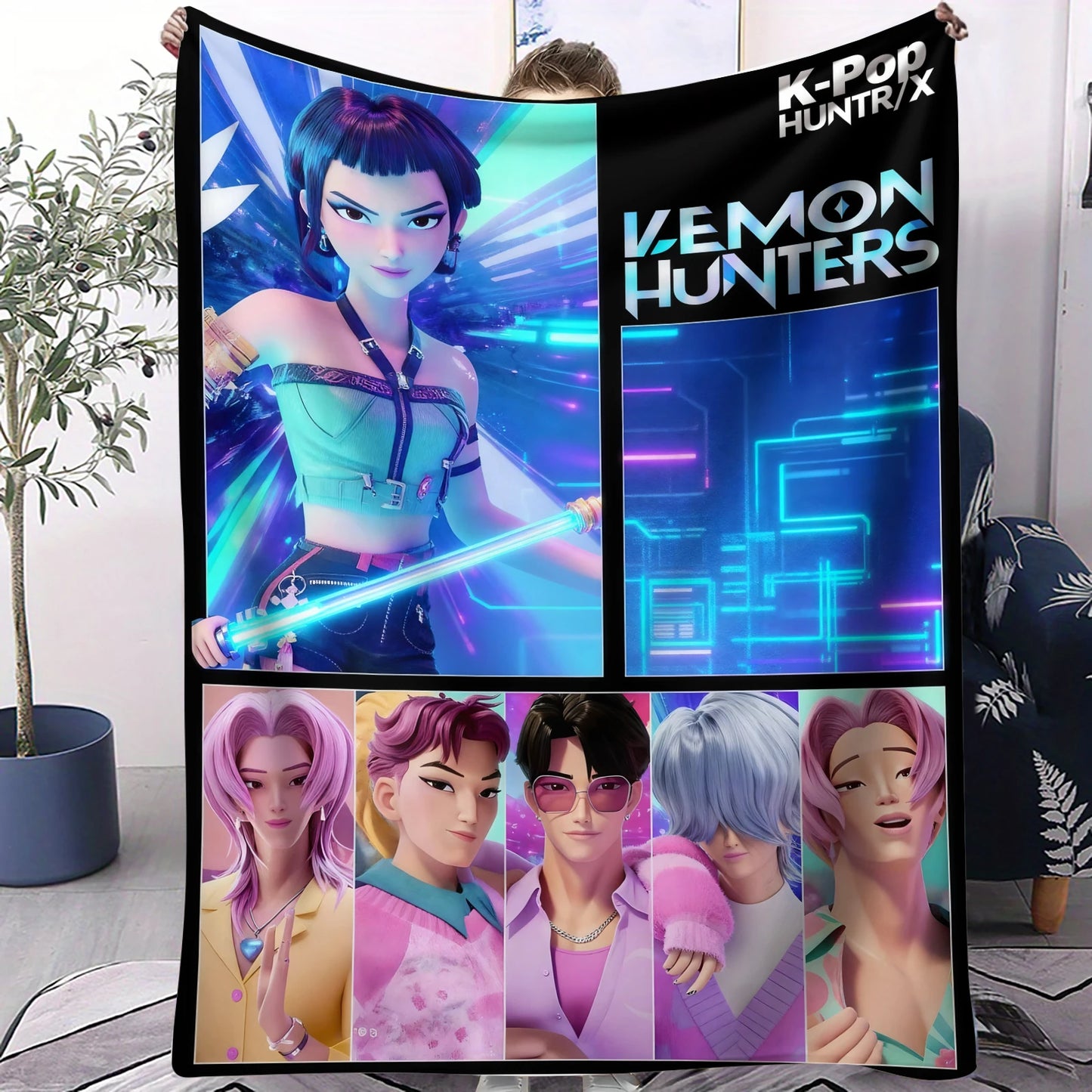 K-Pop Demon Hunter Flannel Blanket