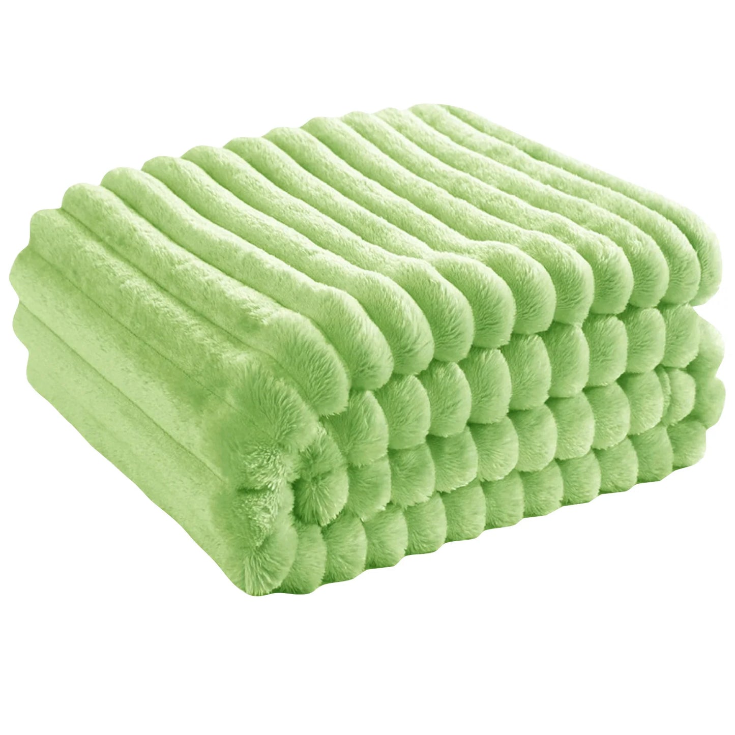 Household Living Room Bedroom Soft Blanket Solid Color Cozy Smooth Quilt With Stripe