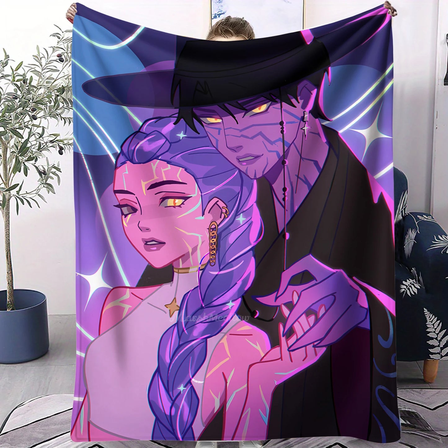 K-Pop Demon Hunters Anime Flannel Blanket
