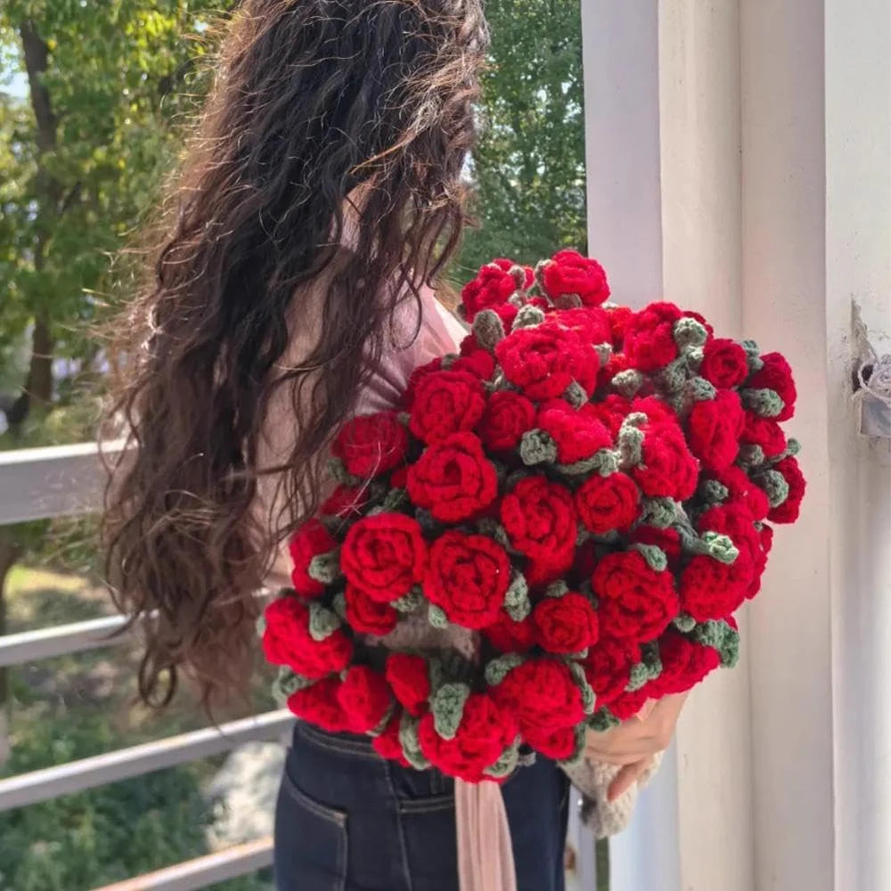 Flower Bouquet Blanket Soft and Lightweight Knitted Throw Blankets for Birthday Wedding Valentine’s Day Home Decor