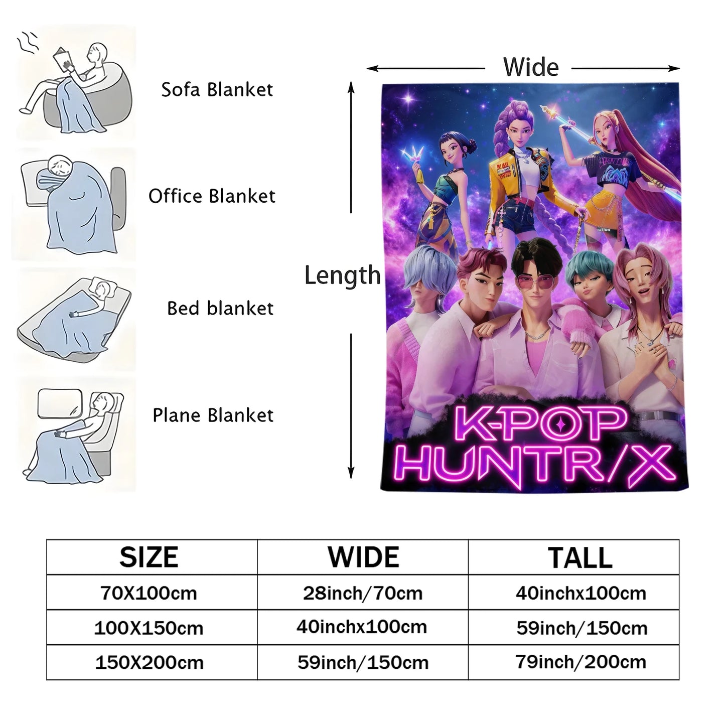 K-Pop Demon Hunter Flannel Blanket