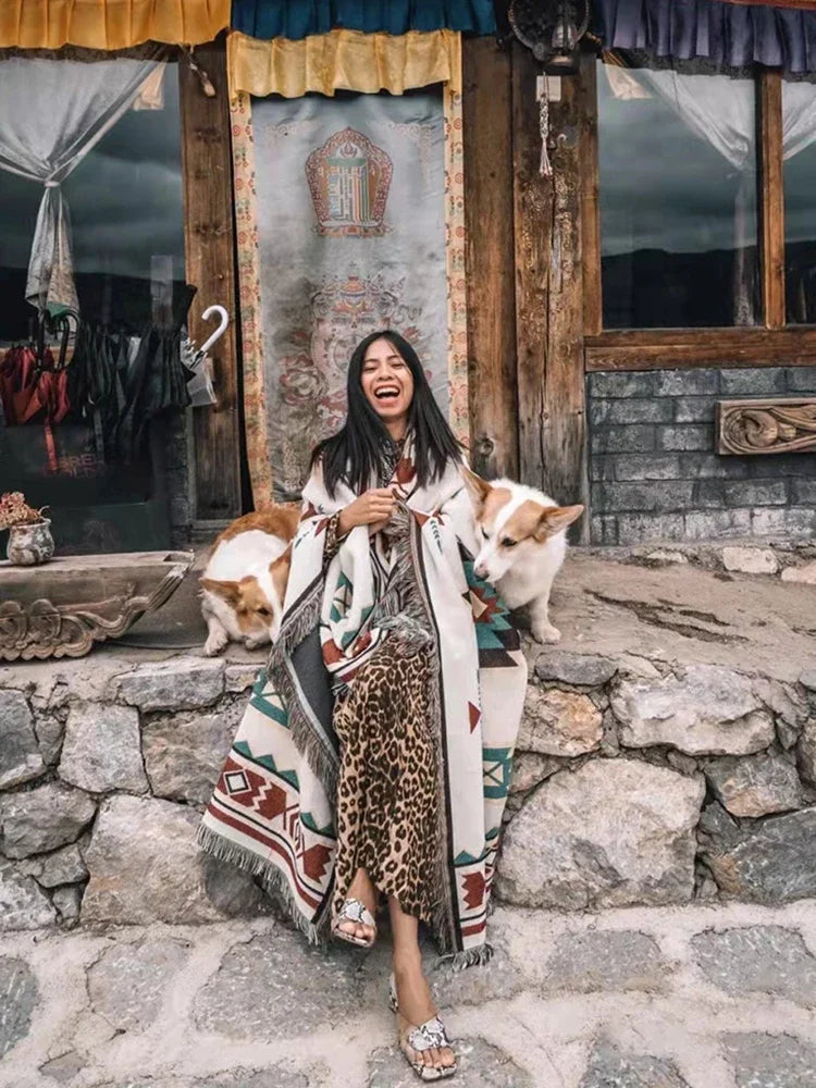 Ethnic Bohemian Blankets Outdoor Beach Picnic Blanket Striped Boho Linen