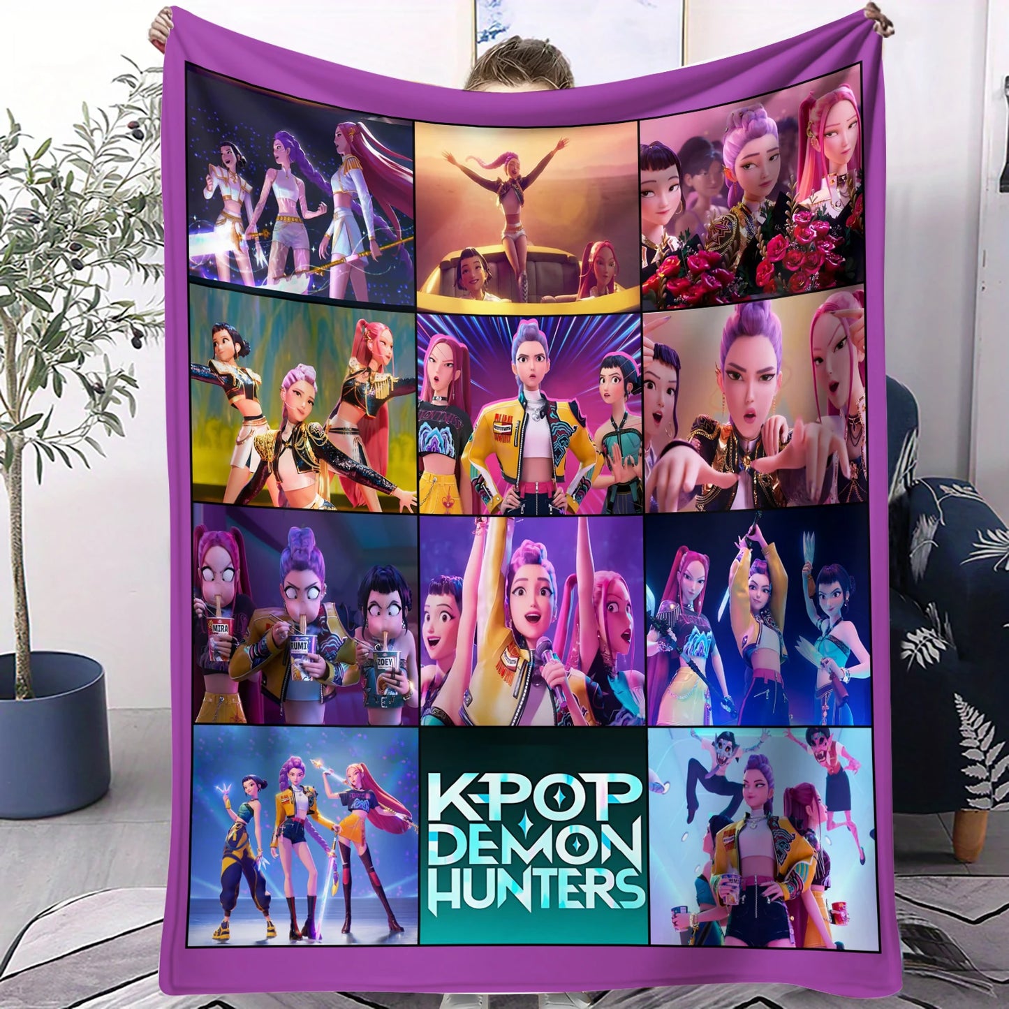 K-Pop Demon Hunter Flannel Blanket